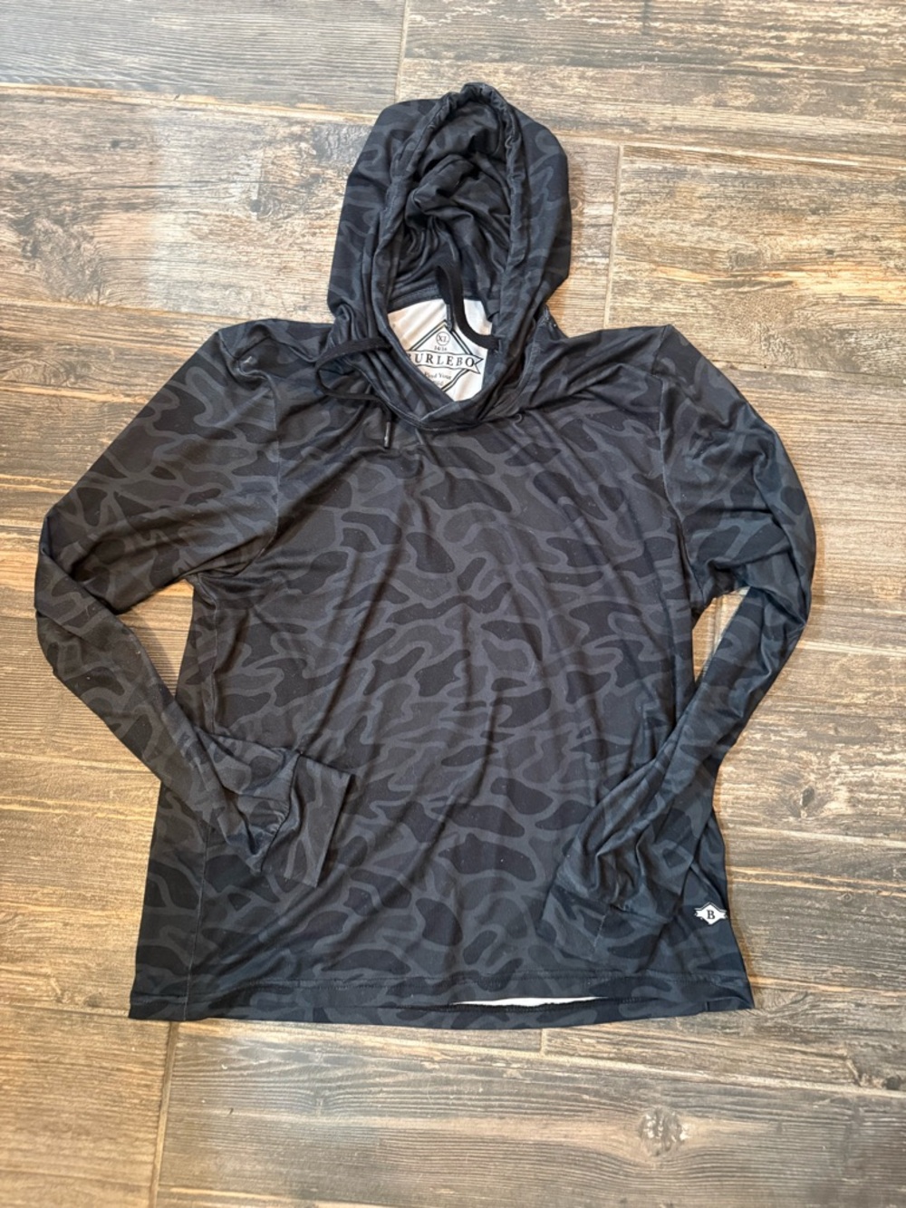 BURLEBO Black Camo Lightweight Hoodie